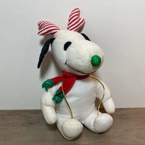 Snoopy Nylon Plush Toy Stuffed Animal Christmas Antlers Puffy